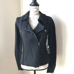 Carole Little Wool Blend Moto Jacket
